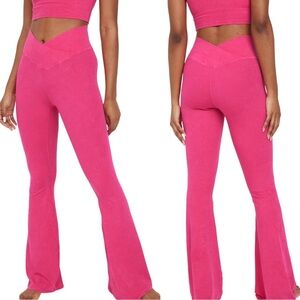 Aerie hot pink Flare Leggings nwt